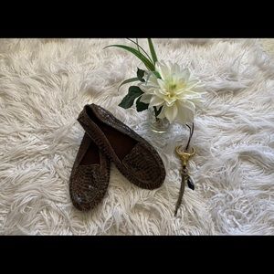 AEROSOLES croc embossed leather loafers